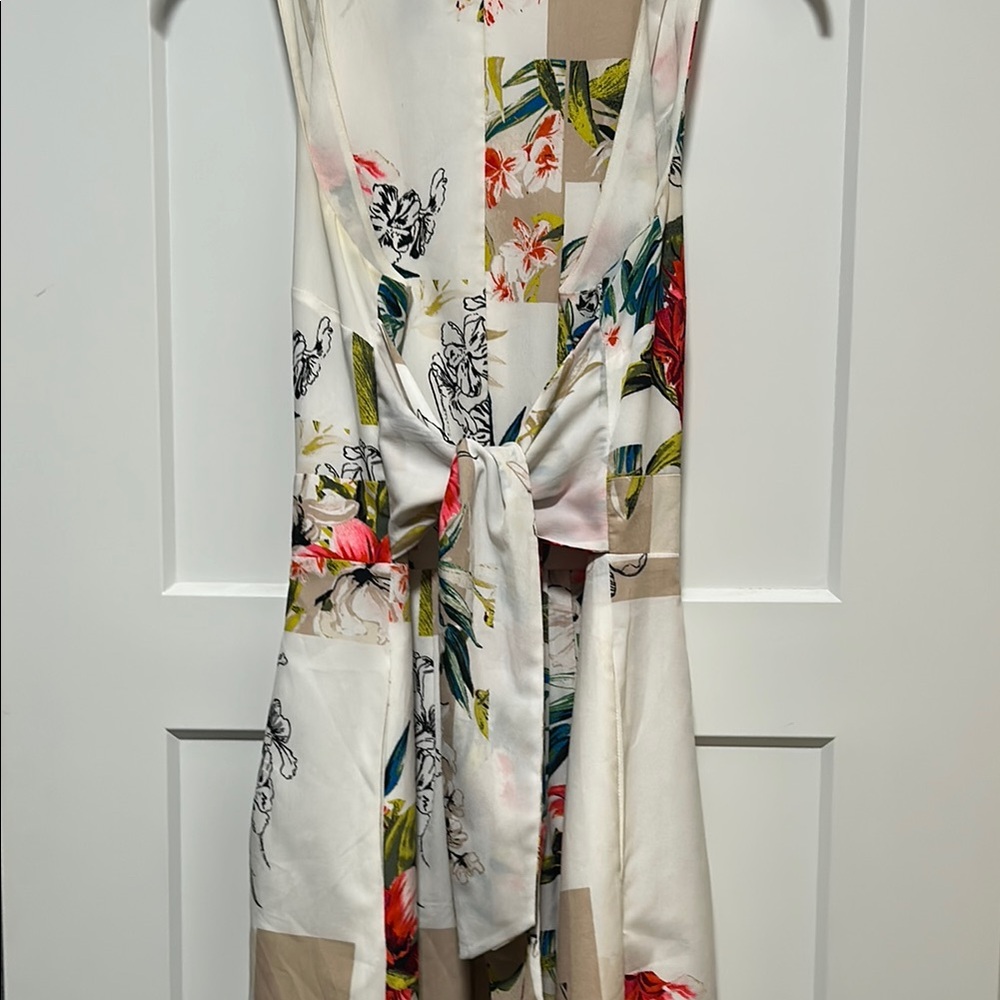 White House Black Market Cream Sleeveless V-Neck Sundress - Picture 6 of 6